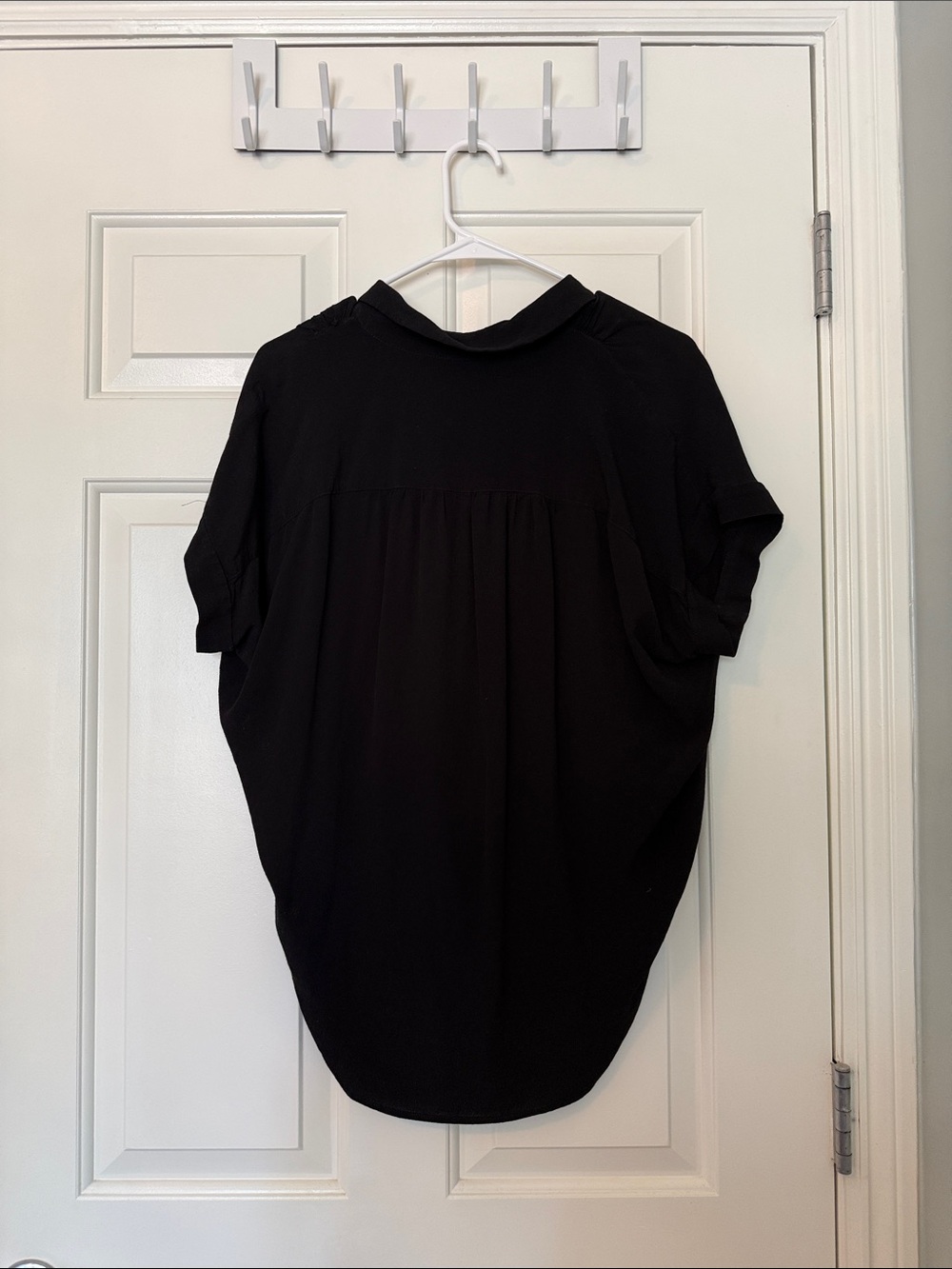 Madewell Short Sleeve Black Button-Front Women's Top - Picture 2 of 4